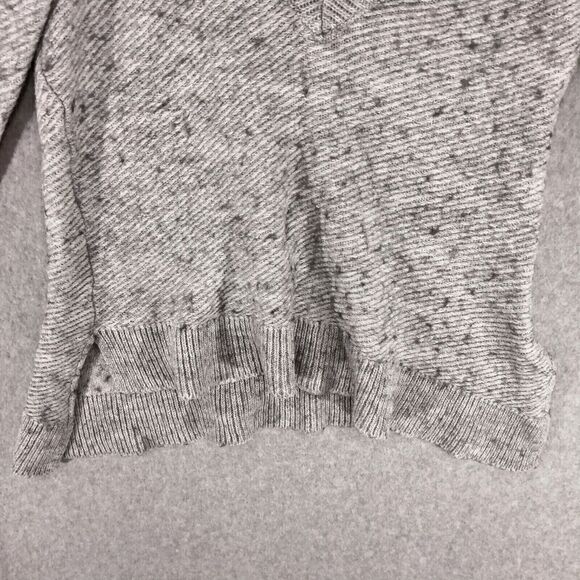 Zara Knit Pullover Sweater Womens Small Gray Marled V-Neck Italian Yarn Ribbed - Picture 3 of 11